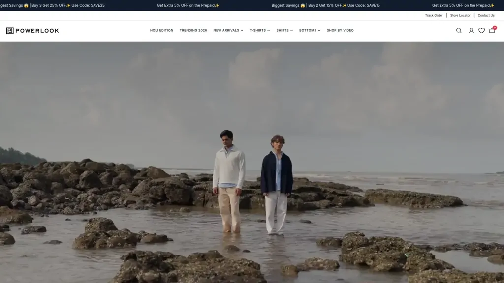 Powerlook premium men’s fashion store built by Raulji Technologies